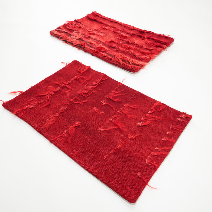 2 li El Dokuma Kırmızı Yün Kırlent Kılıfı, 40x60 cm — Halıcızade