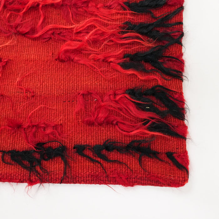 2 li El Dokuma Kırmızı Yün Kırlent Kılıfı — 40x60 cm