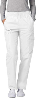 Adar Universal Scrubs for Women - Tapered Cargo Scrub Pants - 506 - White - S