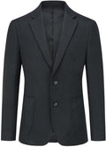 Allthemen Men's Blazer Regular Fit 2 Buttons Suit Jacket Casual Sports Coats for Business Wedding Black XL