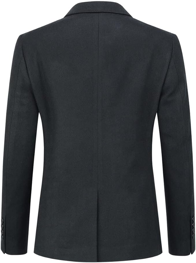 Allthemen Men's Blazer Regular Fit 2 Buttons Suit Jacket Casual Sports Coats for Business Wedding Black XL
