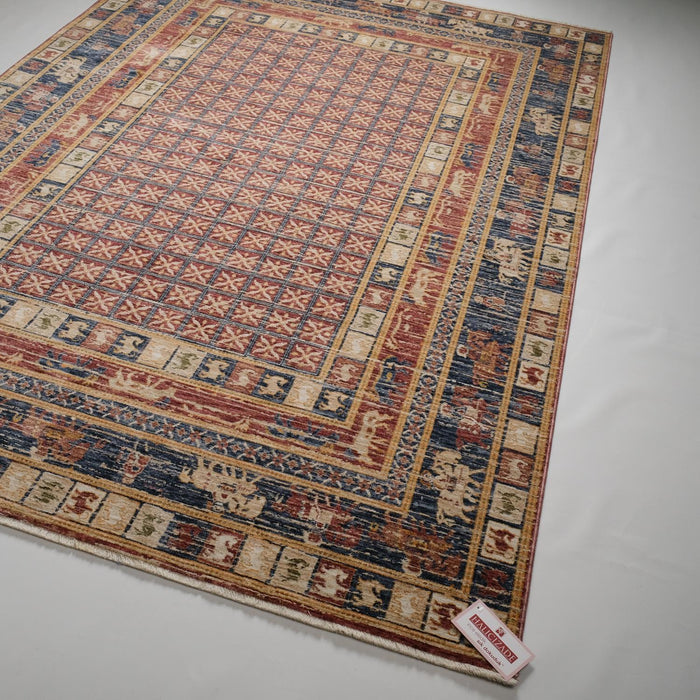 Altay Serisi Çerçeve Desenli Makine Dokuma Halı, mavi, 130x190 – 160x230 cm — Halıcızade