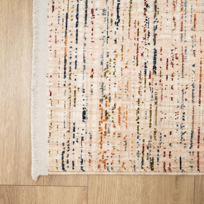 Altay Serisi Soyut Desenli Bej Sentetik Halı — 80x150, 80x300 cm