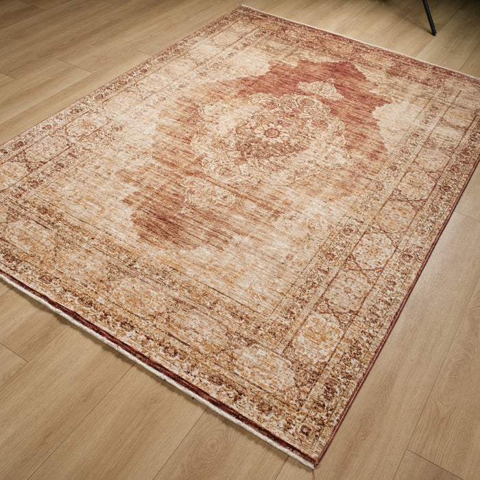 Altay Serisi Uşak Desenli Makine Dokuma Halı, terra, 160x230 cm — Halıcızade