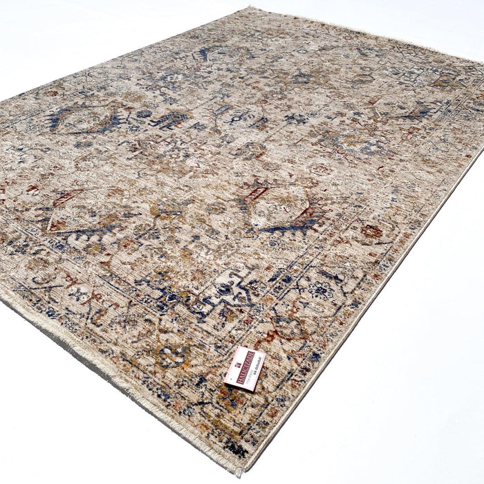 Altay Serisi Vintage Desenli Makine Dokuma Halı, krem, 130x190 cm — Halıcızade