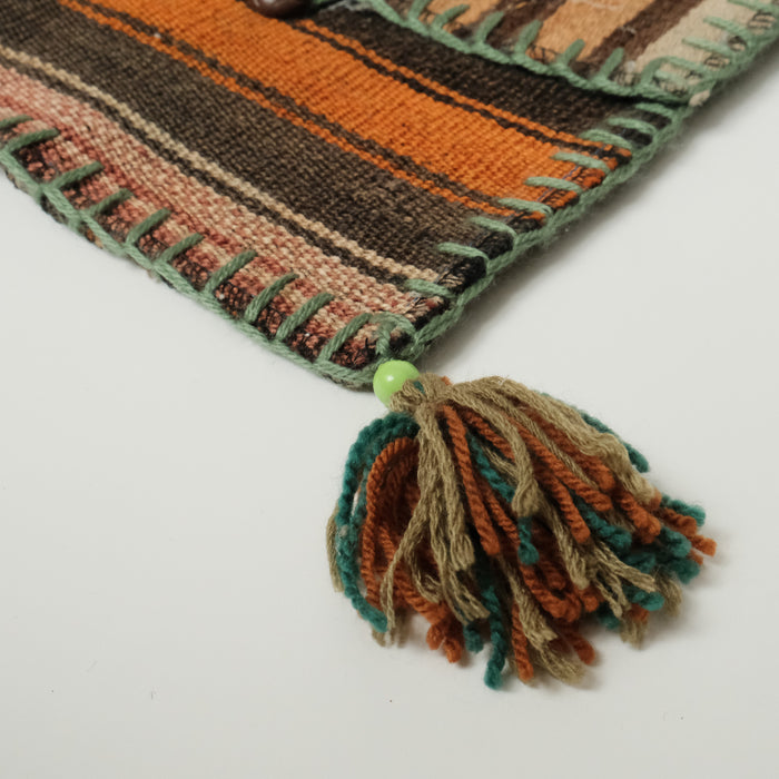 Anadolu Desenli Çok Renkli El Dokuma Yün Heybe Kilim Çanta — etnik desenli