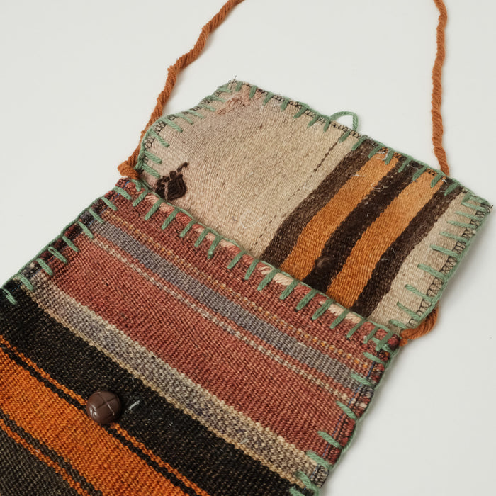 Anadolu Desenli Çok Renkli El Dokuma Yün Heybe Kilim Çanta