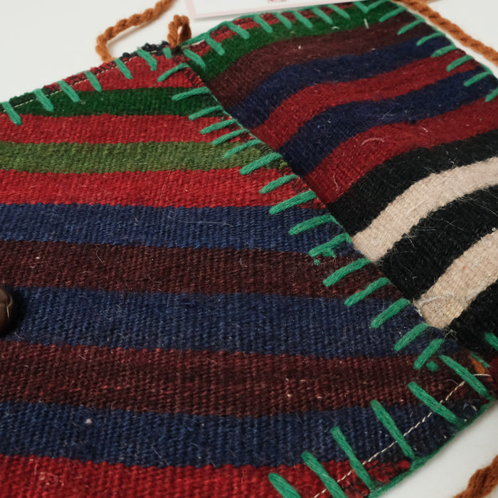 Anadolu Desenli Çok Renkli El Dokuma Yün Kilim Çanta