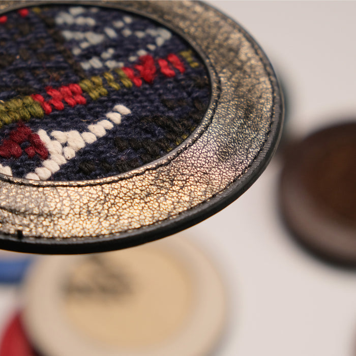 Anadolu Desenli Deri, El Dokuma Kilim Bardak Altlığı