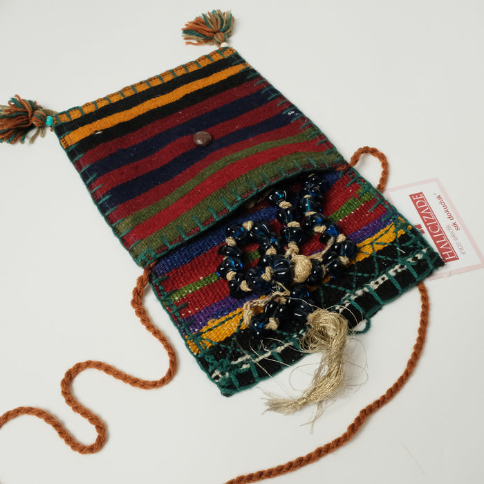 Anadolu Desenli El Dokuma Otantik Kilim Çanta — etnik desenli