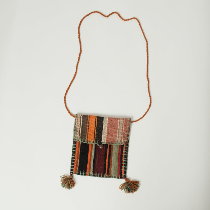 Anadolu Desenli Otantik El Dokuma Kilim Çanta, rengarenk, 25x26 cm — Halıcızade