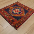 Anadolu Desenli Rengarenk Yün Köy Dokuma Halı, 57x60 cm — Halıcızade