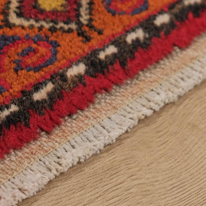 Anadolu Desenli Rengarenk Yün Köy Dokuma Halı — 57x60 cm