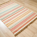 Aztec Serisi Çizgi Desenli Makine Dokuma Kilim, terra, 120x180 cm — Halıcızade