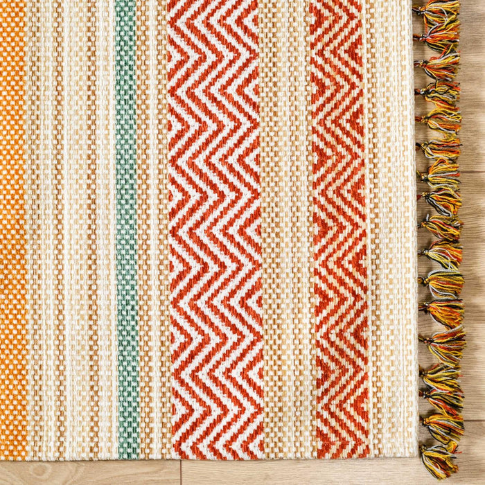 Aztec Serisi Çizgi Desenli Makine Dokuma Kilim — 120x180 cm