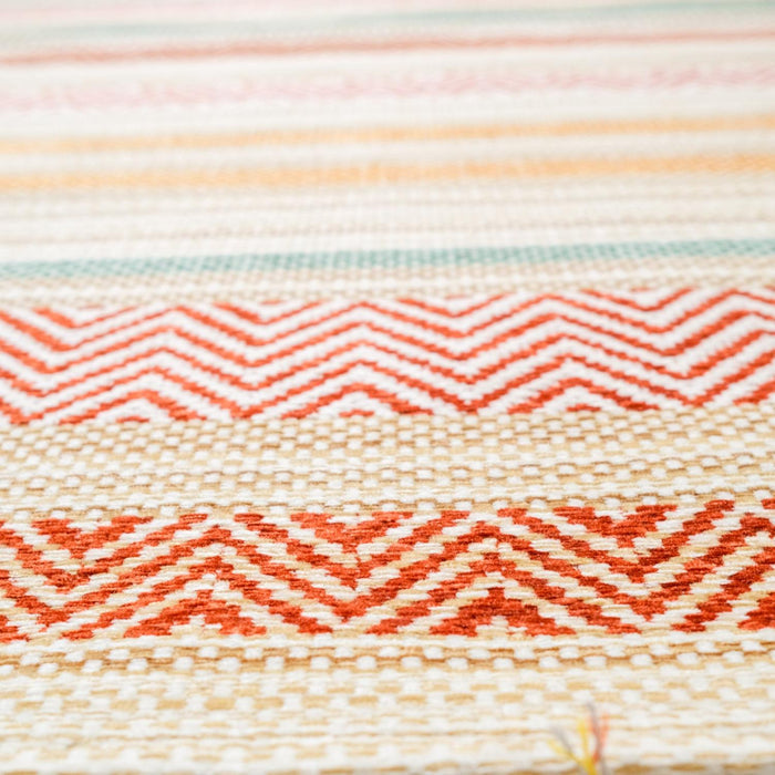 Aztec Serisi Çizgi Desenli Makine Dokuma Kilim — akrilik