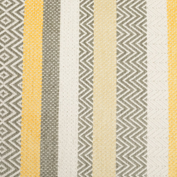 Aztec Serisi Çizgi Desenli Sarı Akrilik Kilim — modern tasarım