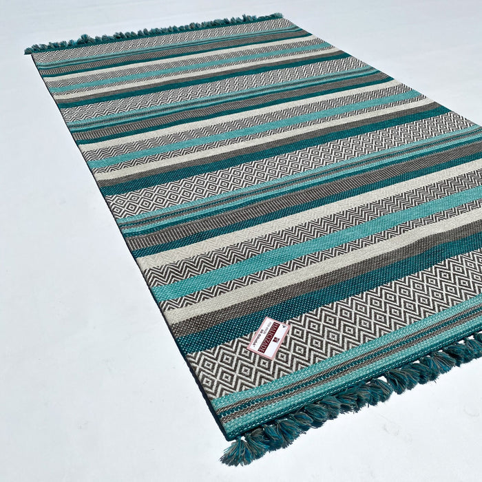Aztec Serisi Geometrik Desenli Makine Dokuma Kilim, gri, 80x150 – 160x230 cm — Halıcızade