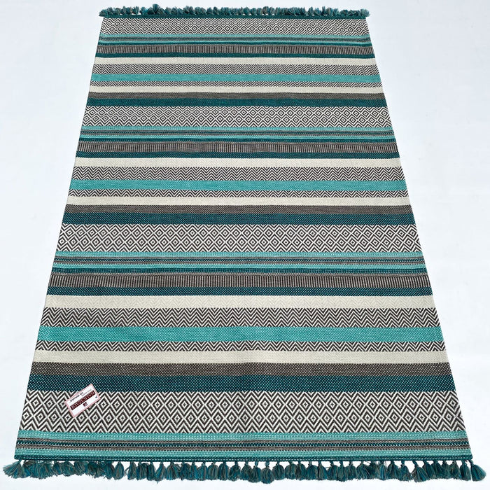 Aztec Serisi Geometrik Desenli Makine Dokuma Kilim — modern tasarım