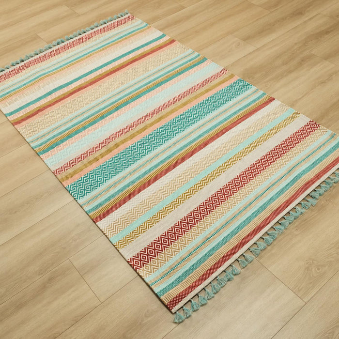 Aztec Serisi Rengarenk Çizgi Desenli Makine Dokuma Kilim, 80x150 – 80x300 cm — Halıcızade