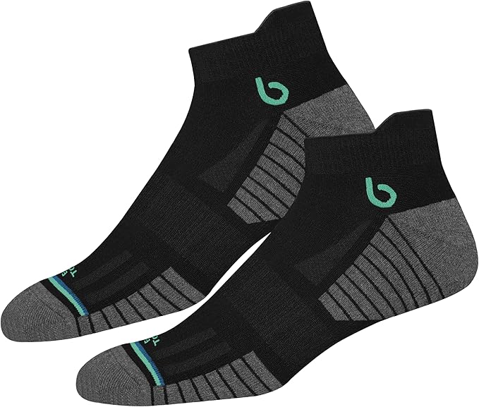 BAMBOS Eco Touch Men's Athletic Ankle Socks for Running & Gym, Pack of 6 (Size UK 9-11, Multicoloured)