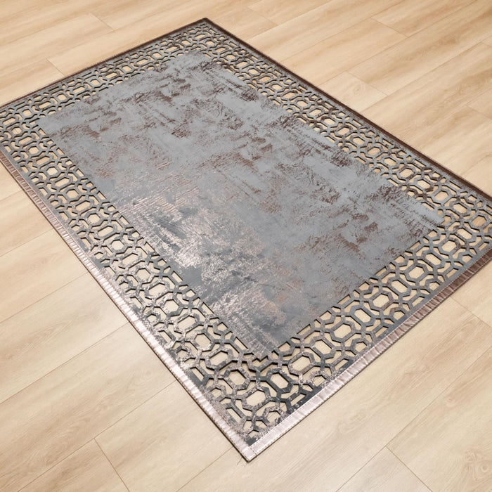 Bianca Serisi Geometrik Desenli Lacivert Mutfak Halısı, 120x180 – 110x300 cm — Halıcızade