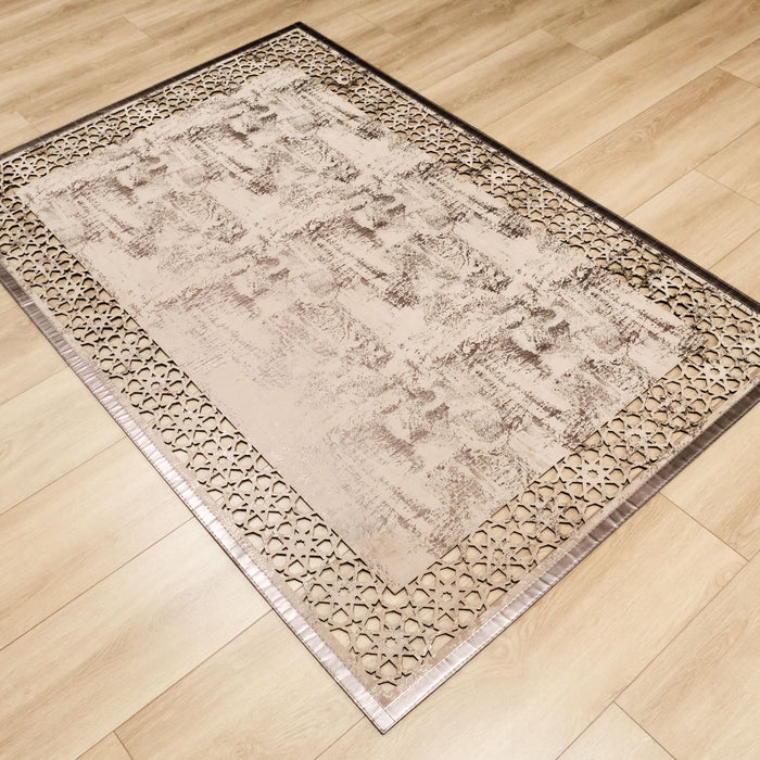 Bianca Serisi Geometrik Desenli Vizon Renk Halı, 80x150 – 200x300 cm — Halıcızade