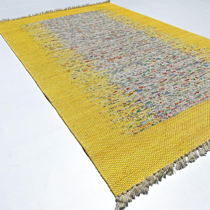 Bodrum Serisi Çerçeve Desenli Makine Dokuma Kilim, sarı, 120x180 cm — Halıcızade