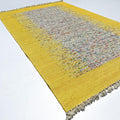 Bodrum Serisi Çerçeve Desenli Makine Dokuma Kilim, sarı, 120x180 cm — Halıcızade