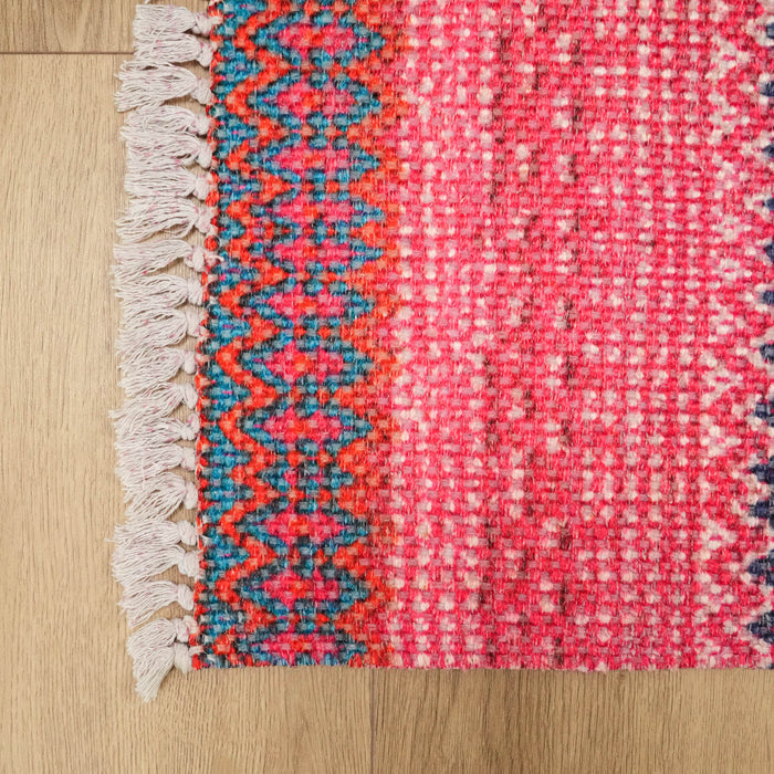 Bodrum Serisi Çizgi Desenli Rengarenk Sentetik Kilim — 120x180 cm
