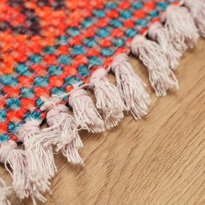 Bodrum Serisi Çizgi Desenli Rengarenk Sentetik Kilim — modern tasarım