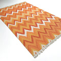 Bodrum Serisi Geometrik Desenli Makine Dokuma Kilim, turuncu, 120x180 – 80x300 cm — Halıcızade