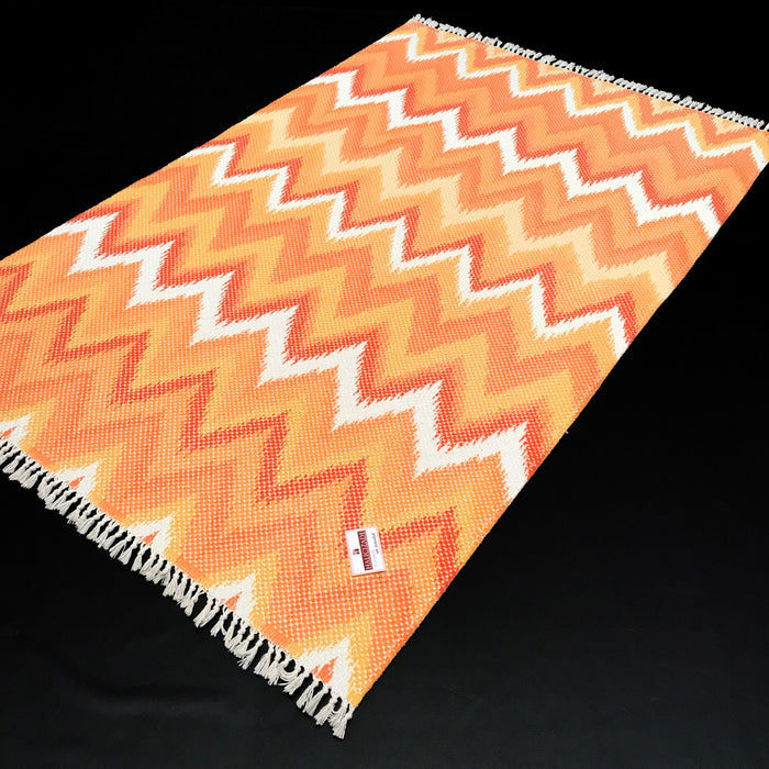 Bodrum Serisi Geometrik Desenli Makine Dokuma Kilim — pamuk
