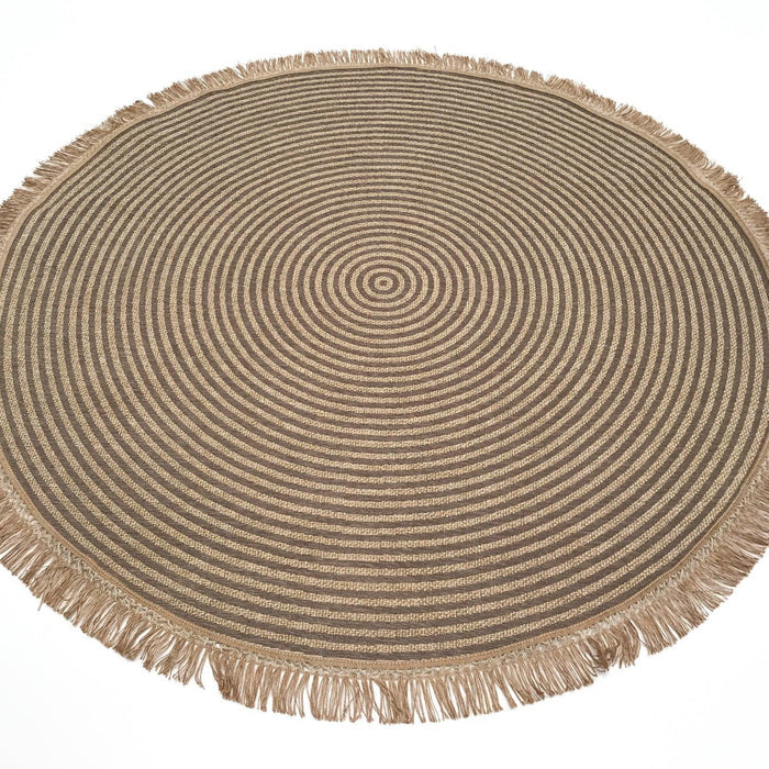Brooklyn Serisi Çizgi Desenli Makine Dokuma Halı, gri, 155x155 cm — Halıcızade
