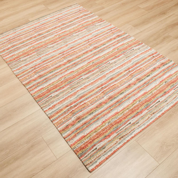 Brooklyn Serisi Çizgi Desenli Makine Dokuma Halı, rengarenk, 80x150 – 160x230 cm — Halıcızade