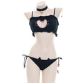 Cat Keyhole Swimsuit - Black / One Size Swimsuit - Femboy Fatale