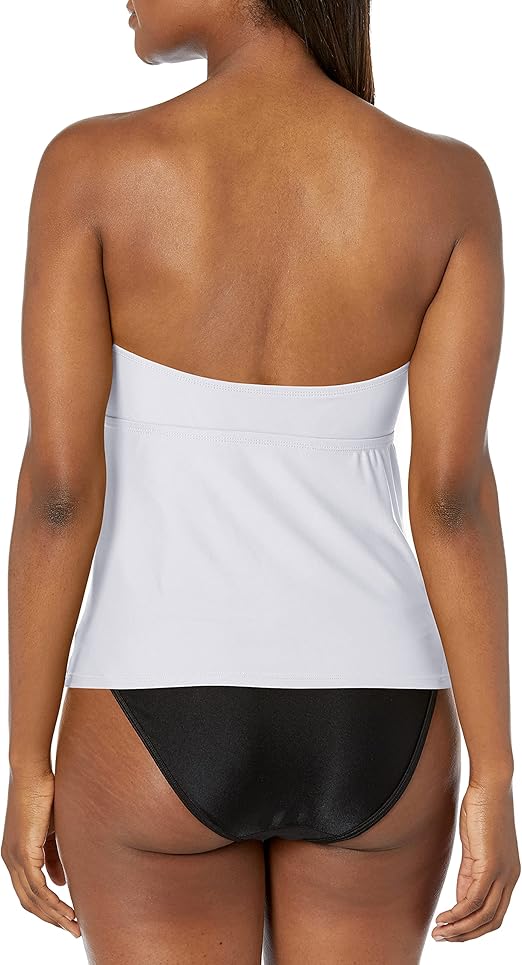 Catalina Women's Twist Front Bandeau Swimsuit Tankini Top, White, L UK