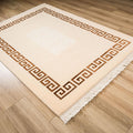 Çerçeve Desenli El Dokuma Halı, krem, 170x240 cm — Halıcızade