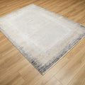 Çerçeve Desenli Gri Viskon Halı, 80x150 – 300x400 cm — Halıcızade