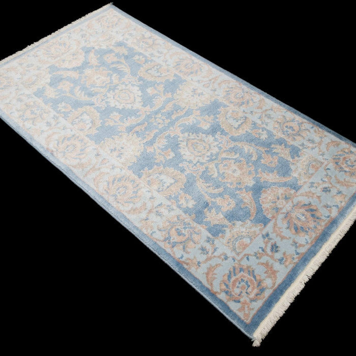 Çerçeve Desenli Tezgah Dokuma Halı, mavi, 80x140 cm — Halıcızade