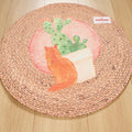 Çiçek Desenli Makine Dokuma Halı, kahverengi, 80x80 cm — Halıcızade