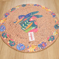 Çiçek Desenli Makine Dokuma Halı, kahverengi, 80x80 cm — Halıcızade