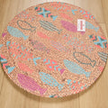 Çiçek Desenli Makine Dokuma Halı, kahverengi, 80x80 cm — Halıcızade