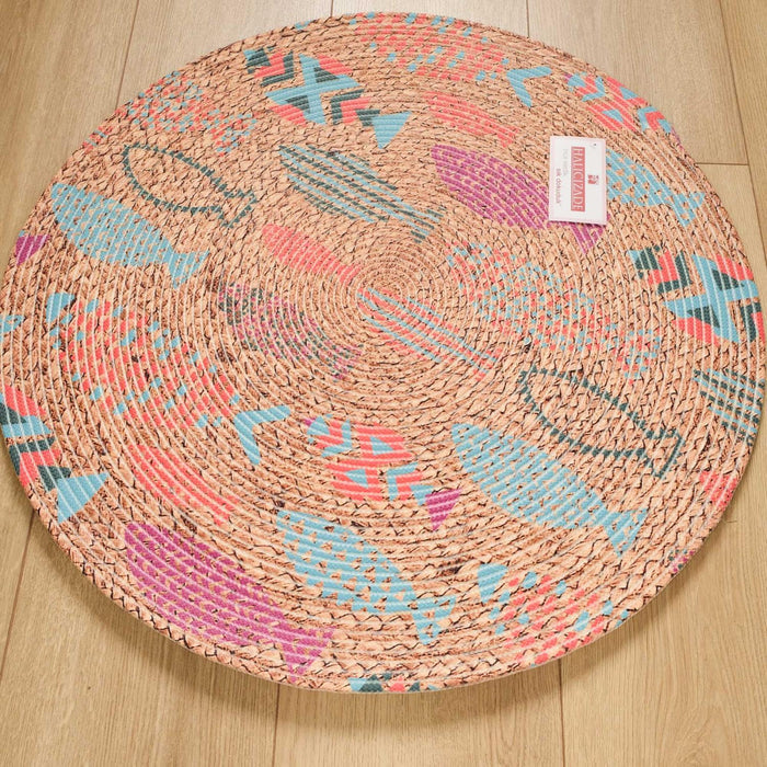 Çiçek Desenli Makine Dokuma Halı, kahverengi, 80x80 cm — Halıcızade