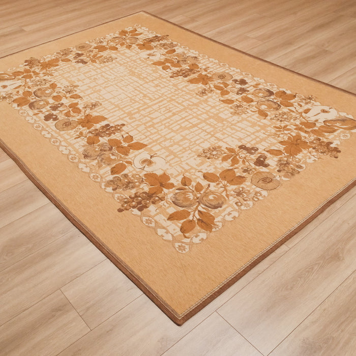 Çiçek Desenli Pamuk Kahverengi Kilim, 200x290 cm — Halıcızade