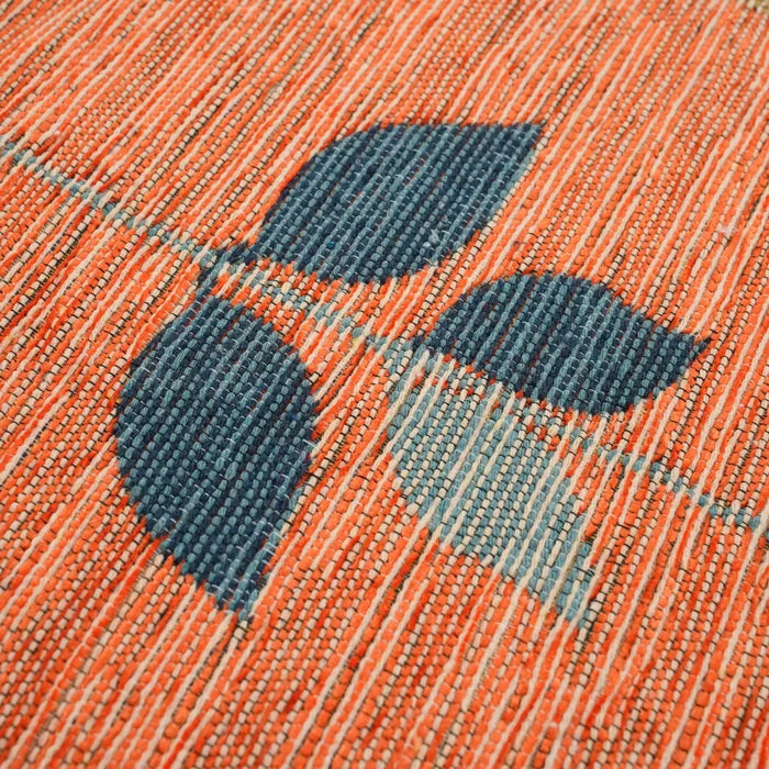 Çiçek Desenli Rengarenk Pamuk Kilim — oturma odası halısı