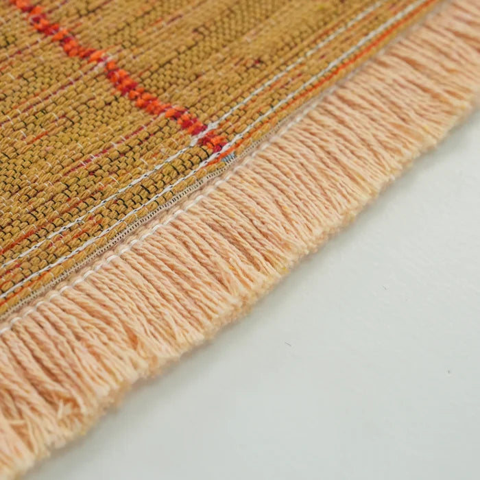 Çiçek Desenli Rengarenk Pamuk Kilim — yatak odası halısı