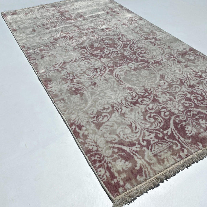 Çiçek Desenli Tezgah Dokuma Halı, krem, 80x140 cm — Halıcızade