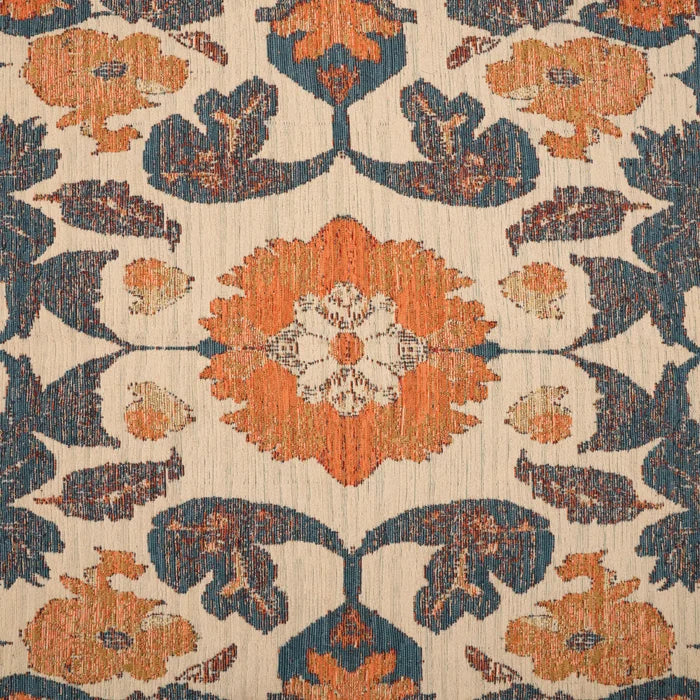 Çiçek Desenli Turuncu Pamuk Kilim — yatak odası halısı