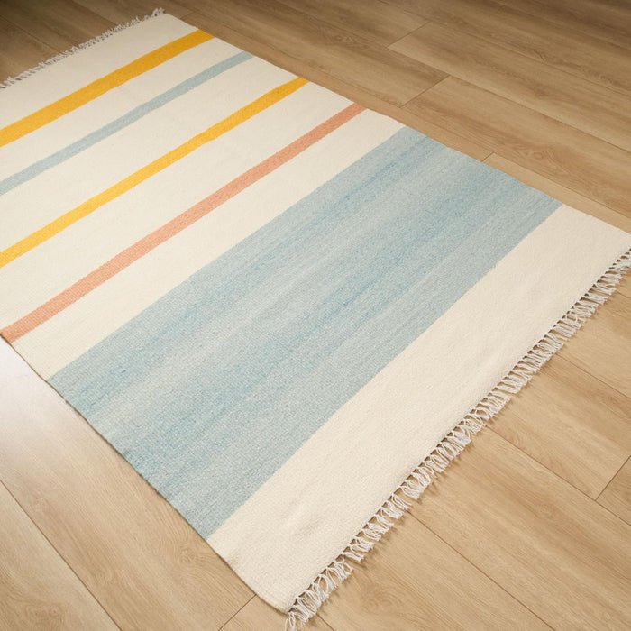 Çizgi Desenli Makine Dokuma Kilim, krem, 120x180 cm — Halıcızade